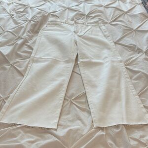 LOFT White Wide Leg Cropped Jeans